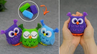 I love owls!😍Wonderful owls made from hair rubber bands🦉Easy, fast, great!