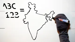 Easy trick to draw the map of India using letters and numbers