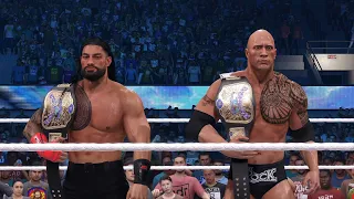 Tag Team Championship The Rock & Roman Reigns vs Seth Freakin Rollins & Cody Rhodes WWE 2K23
