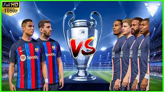 EA FC24 - Ronaldo & Messi vs Mbappé Haaland Neymar Jr & +😂 || FC Barcelona vs PSG