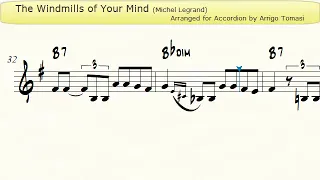 The Windmills of Your Mind (Michel Legrand) - Accordion Sheet music