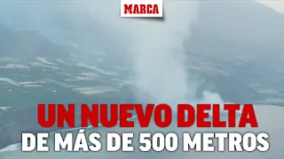 La lava sigue ganando terreno al mar en La PalmaI MARCA