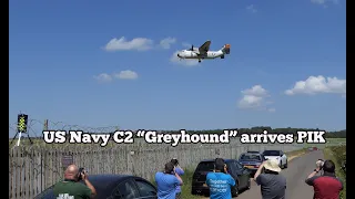 US Navy Grumman C-2 Greyhound arrives Prestwick Airport