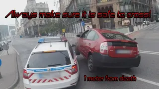 Toyota crashes into police car (police at fault). Oh yeah... and I almost die.