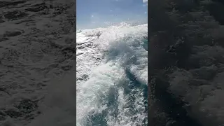 Huge wake from our motor yacht!