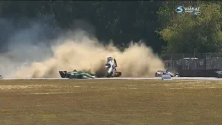 IndyCar Series 2018. Grand Prix of Portland. Start Big Crash (all angles)