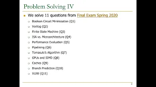 Digital Design & Computer Architecture - Problem Solving IV (Spring 2023)