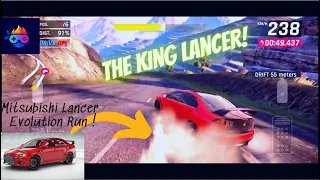 The King Lancer is Back!|| Mitsubishi Lancer Evolution Run|| Asphalt 9|| Invicta