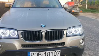 BMW X3 przeróbka reflektorów + Mocne ringi LED