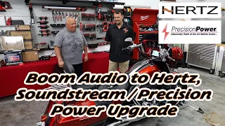 Victor's 2018 Harley Davidson Ultra CVO Boom audio to Hertz stage 6 Upgrade with Soundstream HDHU14+