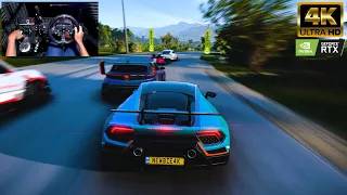 LAMBORGHINI HURACAN  - Goliath Race - Forza Horizon 5 - Steering Wheels Gameplay RTX 4070TI 4K 60FPS