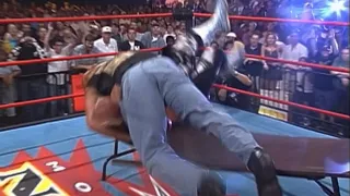 Goldberg Spears & Jackhammers Hulk Hogan Through A Table WCW Nitro 12th June 2000