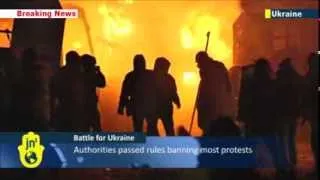 Battle for a European Ukraine: Riot police in Kiev clash with activists angered by anti-protest laws