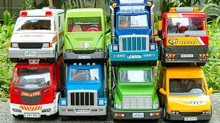 Heavy Trucks There are eight Playmobil cars stacked on two floors Let's take a look one by one