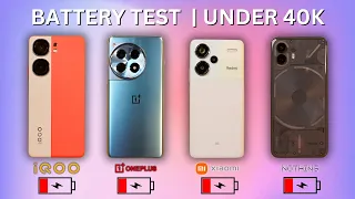 Oneplus 12R 📱, iQOO Neo 9 Pro 🔋, Redmi Note 13 Pro+ ⚡ & Nothing Phone 2 🔄! Mega Battery Drain Test 🔥