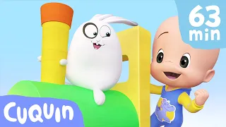 Cuquin's Magic Train 🚂🌈 Learn the colors 🔵🟡🟣 | videos & cartoons for babies