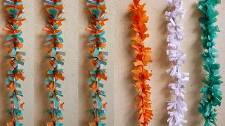 How To Make Republic|IndependenceDay Special|Tricolor Streamer Paper Garland Latest decoration DIY