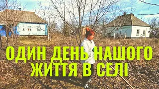 Один день життя в селі. Зрізали яблуню пилкою. Весняне прибирання. Сімейний влог міських селюків😁