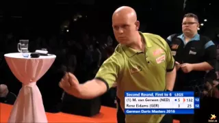 Michael van Gerwen great 132 checkout to win the match - German Darts Masters 2016