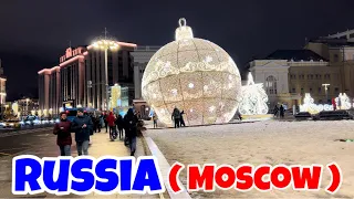 [4K] MOSCOW NEW YEAR MOOD , walking through the BEST MEGAPOLIS IN MOSCOW, RUSSIA