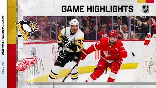 Penguins @ Red Wings 4/8 | NHL Highlights 2023