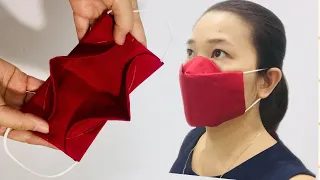 New version - NO FOG ON GLASSES - DIY Simple fabric 3D face mask sewing tutorial, is very fast &easy