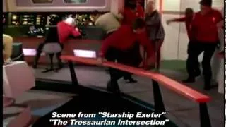 Starship Exeter-Battle scene from The Tressaurian Intersection