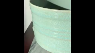 汝窑天青釉弦纹三足奁Ru Kiln Celadon Glaze String Pattern Tripod Incense Burner