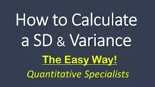 How to Calculate a Standard Deviation and Variance; Variability - Statistics