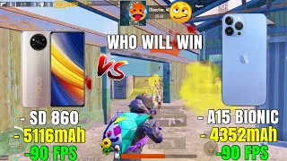 POCO X3 PRO VS IPHONE 13 PRO MAX PUBG TDM TEST 🔥 POCO X3 PRO 90FPS BETTER THAN iPHONE 13 PRO MAX 😱