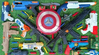 Collecting 7 Sniper Rifles And AK 47 Captain America Gun NERF Gun Glock Pistol Magnum Revolver M16