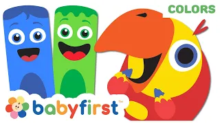 Toddler learning videos | Learn colors w Color Crew & Larry | Coloring animals for kids |BabyFirstTV