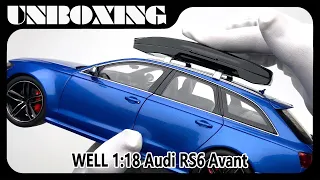 Audi RS6 Avant / 1:18  diecast model car by WELL / AMR unboxing