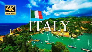 4K UHD ★ Flying over Italy Amazing Beautiful Nature Scenery with Relaxing Music for Stress Relief