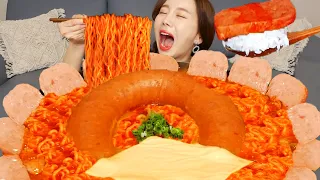 [Mukbang ASMR] Massive Ham Bomb 💣 Budae-Jjigae (Army Stew) Korean Seafood Pancake Recipe Ssoyoung