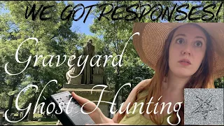 Ghost Hunting in a Victorian Cemetery! 👻 VERY CLEAR EVP contact! Spirit Box Session in a Graveyard