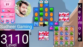 Candy crush saga level 3110 । Tough level । No boosters। Candy crush saga 3110 । Sudheer Gaming