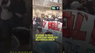 Gli scontri tra polizia e manifestanti durante il #G7 della Giustizia a #Venezia