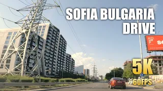 Sofia Bulgaria City Drive (Ultra HD 5K 60FPS) Architecture and Streets Virtual Driving Tour