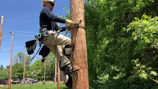 Pole climbing gear and techniques