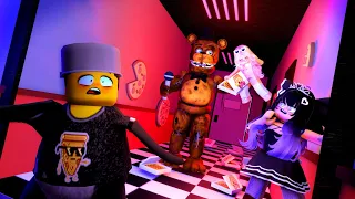 #TeamGritón PIZZA PARTY: ANIMATRONICOS nos persiguen en la noche 😱🍕🐻 Roblox Five Night's At Freddy's