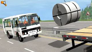 КАТУШКА СМЕРТИ! ОПРОКИНУЛ ГРУЗ НА ДОРОГУ | BeamNG.drive