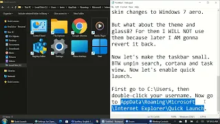 How to make Windows 10 taskbar look like Windows Vista