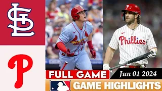 St.Louis Cardinals Vs. Philadelphia Phillies FULL GAME HIGHLIGHTS Jun 01, 2024 | 2024 MLB