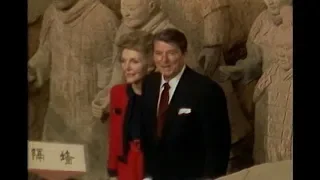 President Reagan and Nancy Reagan visit the Terra Cotta Warriors in Xi'an on April 29, 1984