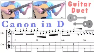 Canon in D (C major) / Pachelbel (Guitar Duet) [Notation + TAB]