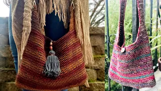 Crossbody Boho Bag - Crochet Tutorial RIGHT HANDED