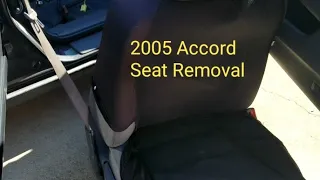 2005 Accord Front Seat Removal and Install