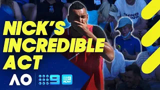 Kyrgios helps kid smashed by stray ball | Wide World of Sports