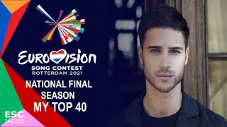 Eurovision 2021 National Final Season: My Top 40 (So Far)(28.02.2021)(🇦🇱🇧🇾🇧🇬🇭🇷🇪🇪🇫🇮🇫🇷🇮🇱🇱🇹🇳🇴🇵🇹🇸🇪🇺🇦)